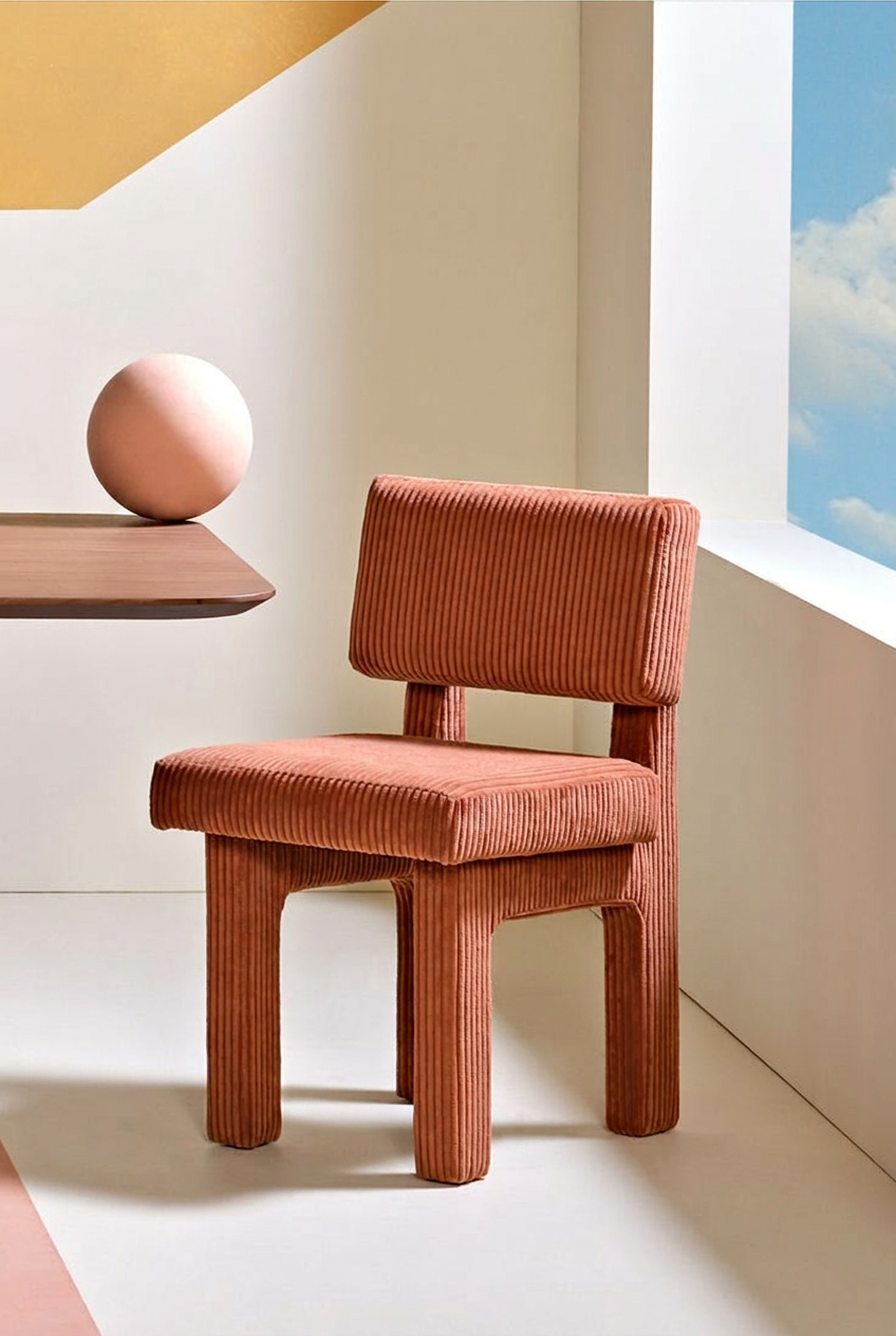 Corduroy chair set piece